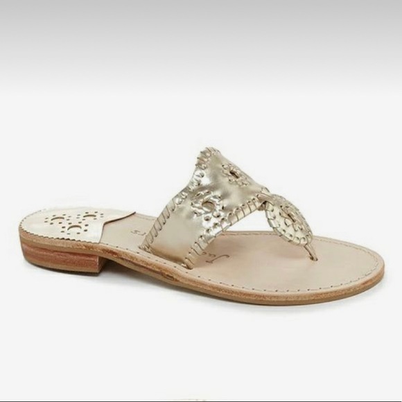 JACK ROGERS | platinum hamptons flat sandal - Picture 2 of 8